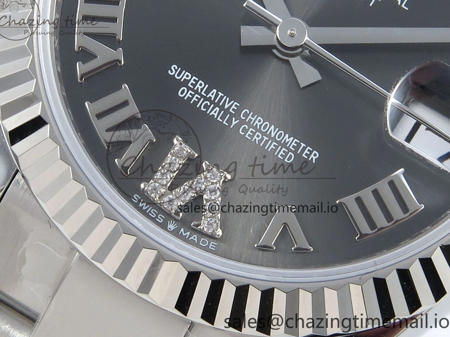 MiroTime 0518 EasyMatch DateJust 31 278274 ARF 1:1 Best Edition 904L Steel Gray Roman Diamonds Dial on SS Oyster Bracelet ETA 550
